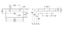 Раковина Villeroy & Boch Memento 2.0 100х47 см із переливом TitanCeram CeramicPlus альпійський білий 4A22A4R1