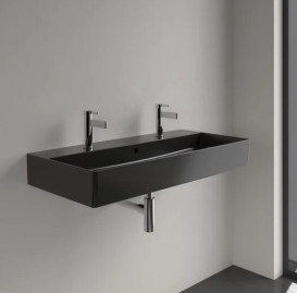 Раковина Villeroy & Boch Memento 2.0 100х47 см із переливом TitanCeram CeramicPlus Ebony (чорний матовий) 4A22A4S5