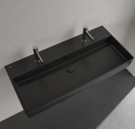 Раковина Villeroy & Boch Memento 2.0 100х47 см із переливом TitanCeram CeramicPlus Ebony (чорний матовий) 4A22A4S5