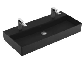 Раковина Villeroy & Boch Memento 2.0 100х47 см без переливу TitanCeram CeramicPlus Ebony (чорний матовий) 4A22A1S5