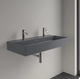 Раковина Villeroy & Boch Memento 2.0 100х47 см без переливу TitanCeram CeramicPlus графіт 4A22A1I4