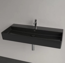 Раковина Villeroy & Boch Memento 2.0 100х47 см без переливу TitanCeram CeramicPlus Ebony (чорний матовий) 4A22A2S5