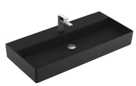 Раковина Villeroy & Boch Memento 2.0 100х47 см без переливу TitanCeram CeramicPlus Ebony (чорний матовий) 4A22A2S5