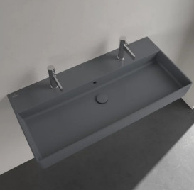 Раковина Villeroy & Boch Memento 2.0 100х47 см із переливом шліфована TitanCeram CeramicPlus графіт 4A221LI4