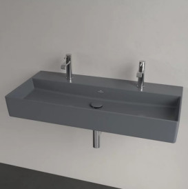 Раковина Villeroy & Boch Memento 2.0 100х47 см без перелива шлифованная TitanCeram CeramicPlus графит 4A221KI4