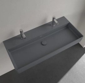 Раковина Villeroy & Boch Memento 2.0 100х47 см без перелива шлифованная TitanCeram CeramicPlus графит 4A221KI4