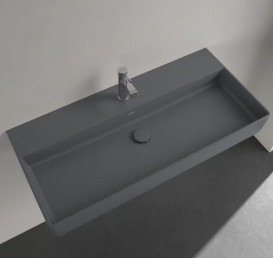 Раковина Villeroy & Boch Memento 2.0 100х47 см без переливу шліфована TitanCeram CeramicPlus графіт 4A221HI4