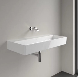 Раковина Villeroy & Boch Memento 2.0 100х47 см без переливу шліфована TitanCeram альпійський білий 4A221F01