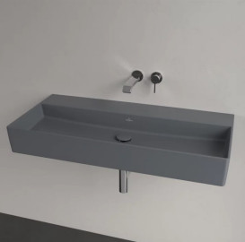 Раковина Villeroy & Boch Memento 2.0 100х47 см без перелива шлифованная TitanCeram CeramicPlus графит 4A221FI4