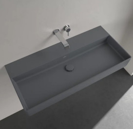Раковина Villeroy & Boch Memento 2.0 100х47 см без перелива шлифованная TitanCeram CeramicPlus графит 4A221FI4
