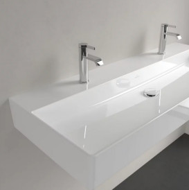 Раковина Villeroy & Boch Memento 2.0 120х47 см без перелива TitanCeram CeramicPlus альпийский белый 4A22C1R1