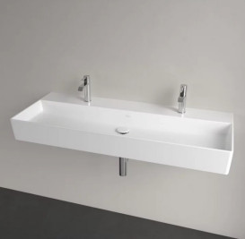 Раковина Villeroy & Boch Memento 2.0 120х47 см без переливу TitanCeram CeramicPlus кам'яний білий 4A22C1RW