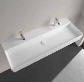 Раковина Villeroy & Boch Memento 2.0 120х47 см без переливу TitanCeram CeramicPlus кам'яний білий 4A22C1RW