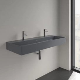 Раковина Villeroy & Boch Memento 2.0 120х47 см без перелива TitanCeram CeramicPlus графит 4A22C1I4
