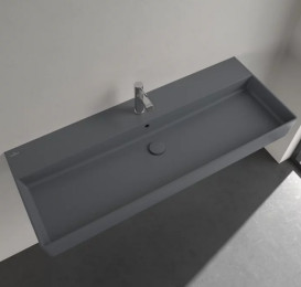 Раковина Villeroy & Boch Memento 2.0 120х47 см с переливом TitanCeram CeramicPlus графит 4A22C5I4
