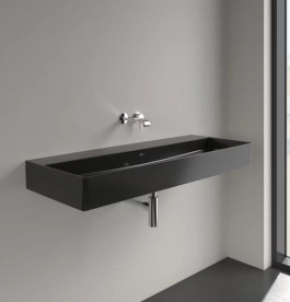Раковина Villeroy & Boch Memento 2.0 120х47 см без перелива TitanCeram CeramicPlus Ebony (черный матовый) 4A22C3S5