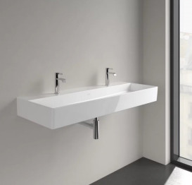 Раковина Villeroy & Boch Memento 2.0 120х47 см без перелива шлифованная TitanCeram альпийский белый 4A22CG01