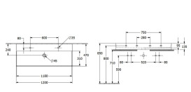 Раковина Villeroy&Boch Memento 2.0 120х47 см без переливу шліфована TitanCeram CeramicPlus альпійський білий 4A22CGR1