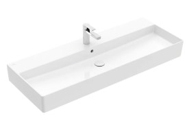 Раковина Villeroy & Boch Memento 2.0 120х47 см із переливом шліфована TitanCeram альпійський білий 4A22CL01