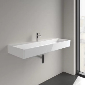 Раковина Villeroy & Boch Memento 2.0 120х47 см без переливу шліфована TitanCeram CeramicPlus кам'яний білий 4A22CHRW