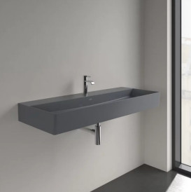 Раковина Villeroy & Boch Memento 2.0 120х47 см без переливу шліфована TitanCeram CeramicPlus графіт 4A22CHI4
