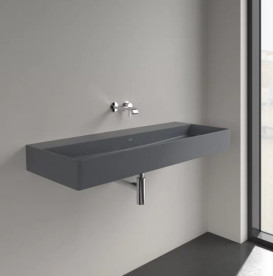 Раковина Villeroy & Boch Memento 2.0 120х47 см без перелива шлифованная TitanCeram CeramicPlus графит 4A22CFI4