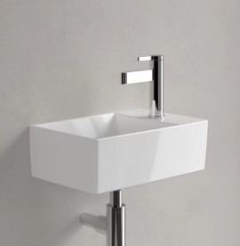 Раковина Villeroy & Boch Memento 2.0 40х26 см без перелива шлифованная TitanCeram CeramicPlus альпийский белый 43234GR1