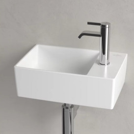 Раковина Villeroy & Boch Memento 2.0 40х26 см без перелива шлифованная TitanCeram CeramicPlus каменный белый 43234GRW