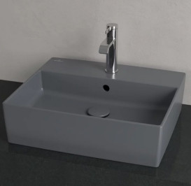 Раковина Villeroy & Boch Memento 2.0 50х42 см з переливом TitanCeram CeramicPlus графіт 4A0750i4