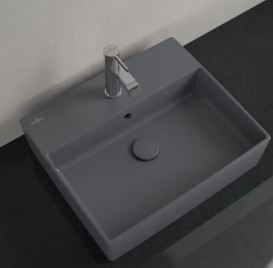 Раковина Villeroy & Boch Memento 2.0 50х42 см з переливом TitanCeram CeramicPlus графіт 4A0750i4
