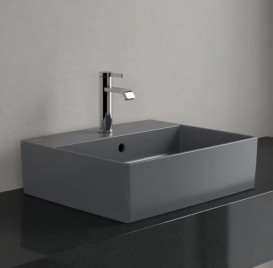 Раковина Villeroy & Boch Memento 2.0 50х42 см з переливом TitanCeram CeramicPlus графіт 4A0750i4