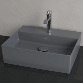 Раковина Villeroy & Boch Memento 2.0 50х42 см без переливу TitanCeram CeramicPlus графіт 4A0751i4