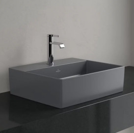 Раковина Villeroy & Boch Memento 2.0 50х42 см без переливу TitanCeram CeramicPlus графіт 4A0751i4