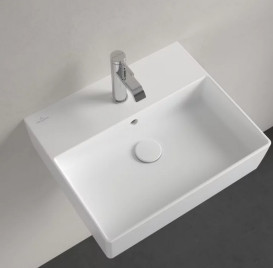 Раковина Villeroy & Boch Memento 2.0 50х42 см с переливом TitanCeram CeramicPlus каменный белый 4A2250RW