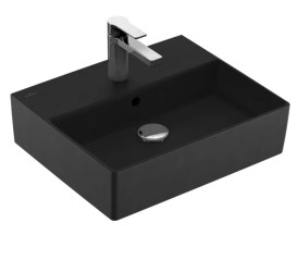 Раковина Villeroy & Boch Memento 2.0 50х42 см с переливом TitanCeram CeramicPlus Ebony (черный матовый) 4A2250S5