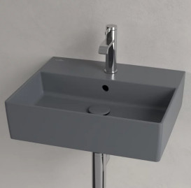 Раковина Villeroy & Boch Memento 2.0 50х42 см з переливом TitanCeram CeramicPlus графіт 4A2250I4