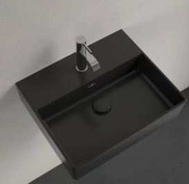 Раковина Villeroy & Boch Memento 2.0 50х42 см без переливу TitanCeram CeramicPlus Ebony (чорний матовий) 4A2251S5