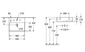 Раковина Villeroy & Boch Memento 2.0 50х42 см без переливу TitanCeram CeramicPlus Ebony (чорний матовий) 4A2251S5