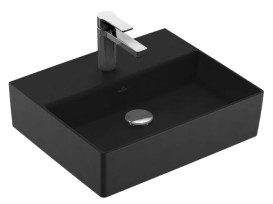 Раковина Villeroy & Boch Memento 2.0 50х42 см без переливу TitanCeram CeramicPlus Ebony (чорний матовий) 4A2251S5