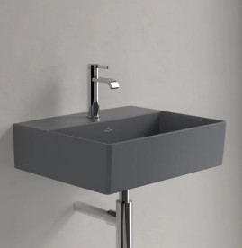 Раковина Villeroy & Boch Memento 2.0 50х42 см без перелива TitanCeram CeramicPlus графит 4A2251I4