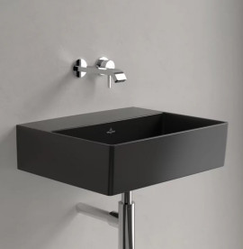Раковина Villeroy & Boch Memento 2.0 50х42 см без перелива TitanCeram CeramicPlus Ebony (черный матовый) 4A2253S5