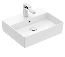 Раковина Villeroy & Boch Memento 2.0 50х42 см з переливом шліфована TitanCeram білий альпійський 4A225G01