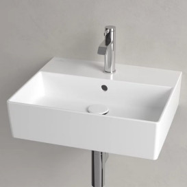 Раковина Villeroy & Boch Memento 2.0 50х42 см із переливом шліфована TitanCeram CeramicPlus кам'яний білий 4A225GRW