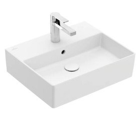 Раковина Villeroy & Boch Memento 2.0 50х42 см із переливом шліфована TitanCeram CeramicPlus кам'яний білий 4A225GRW