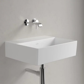 Раковина Villeroy & Boch Memento 2.0 50х42 см без переливу шліфована TitanCeram CeramicPlus кам'яний білий 4A225FRW