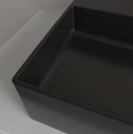 Раковина Villeroy & Boch Memento 2.0 60х42 см с переливом TitanCeram CeramicPlus Ebony (черный матовый) 4A0760S5