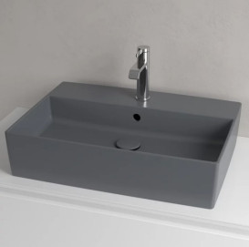 Раковина Villeroy & Boch Memento 2.0 60х42 см с переливом TitanCeram CeramicPlus графит 4A0760i4