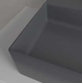 Раковина Villeroy & Boch Memento 2.0 60х42 см с переливом TitanCeram CeramicPlus графит 4A0760i4