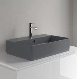 Раковина Villeroy & Boch Memento 2.0 60х42 см з переливом TitanCeram CeramicPlus графіт 4A0760i4
