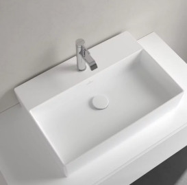 Раковина Villeroy & Boch Memento 2.0 60х42 см без переливу TitanCeram CeramicPlus кам'яний білий 4A0761RW